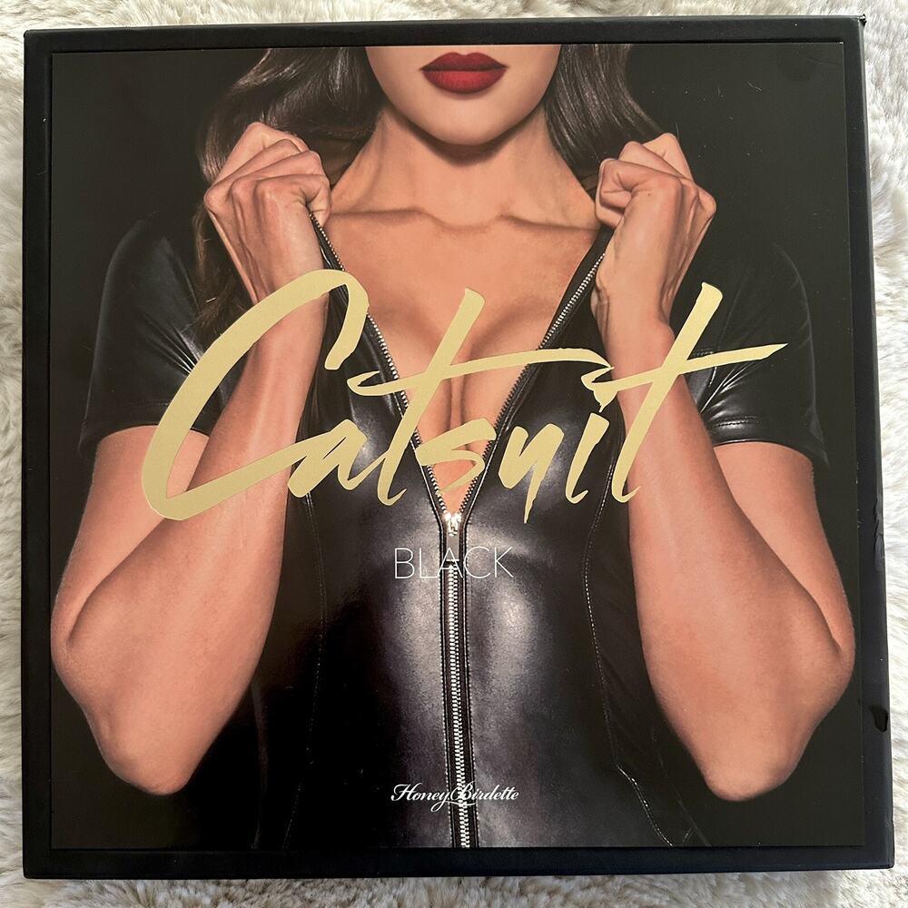 RARE🔥 Honey Birdette SELENA🖤 Faux Leather Black Catsuit Jumpsuit XS - Picture 2 of 3